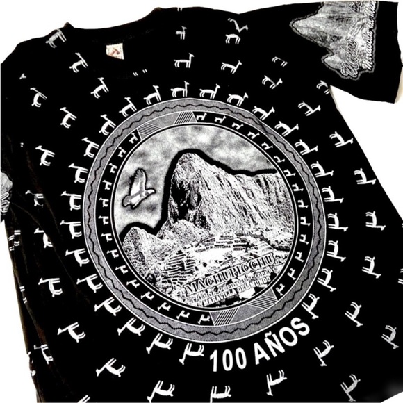 Rare Vntg Full Llama graphic T-shirt from Machu Picchu Cusco Peru full graphic - Picture 8 of 13